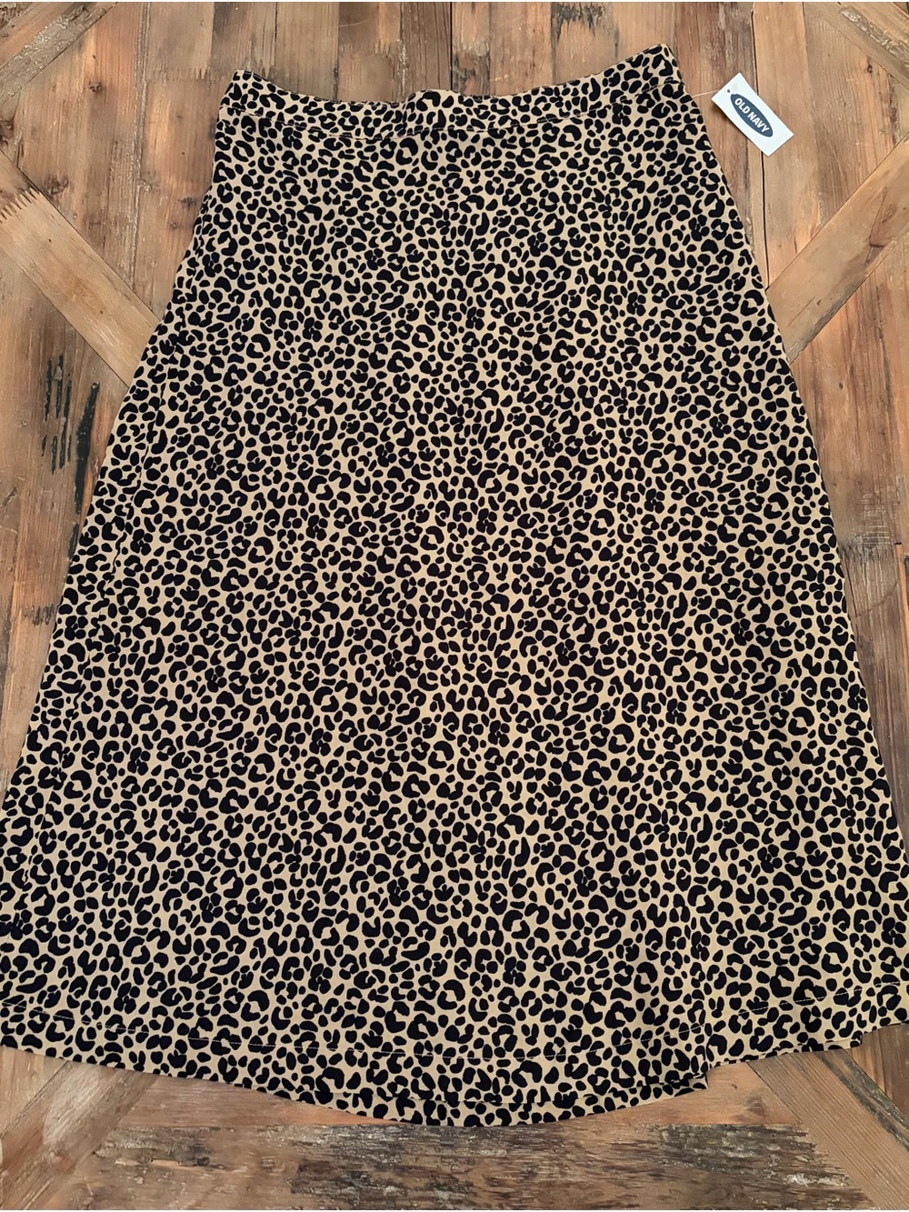 Old Navy Leopard Print A-Line Skirt - Beige and Black